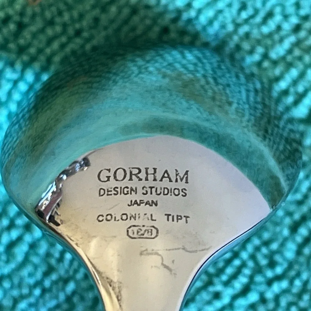 Gorham Silver Stainless Steel Colonial Tipt Teaspoon 6 1/8 in